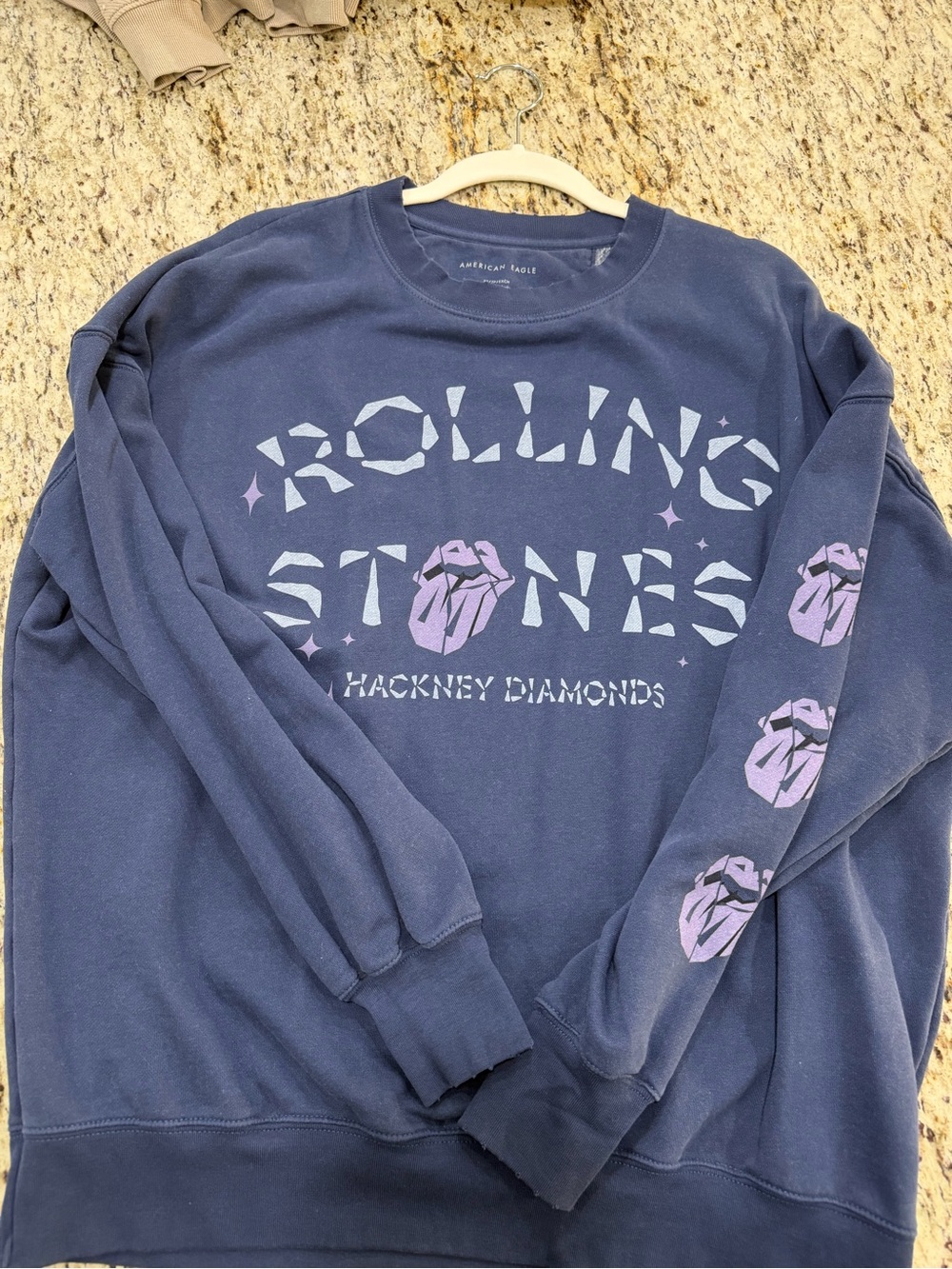 American Eagle Outfitters Oversized Blue Crewneck Sweater